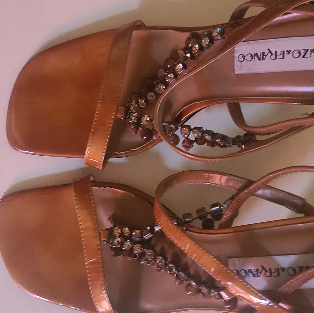 Chic Brown Sandals with Embellishments